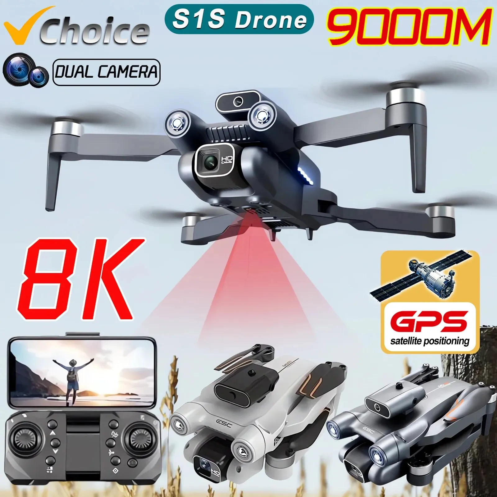 New S1S 5G GPS Drone Camera 8K - Drone Lidar recension och pris